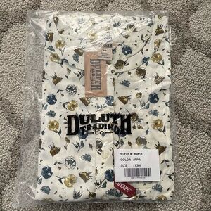 DULUTH TRADING NWT Wrinklefighter Floral Print Tunic Blouse Long Sleeve XS